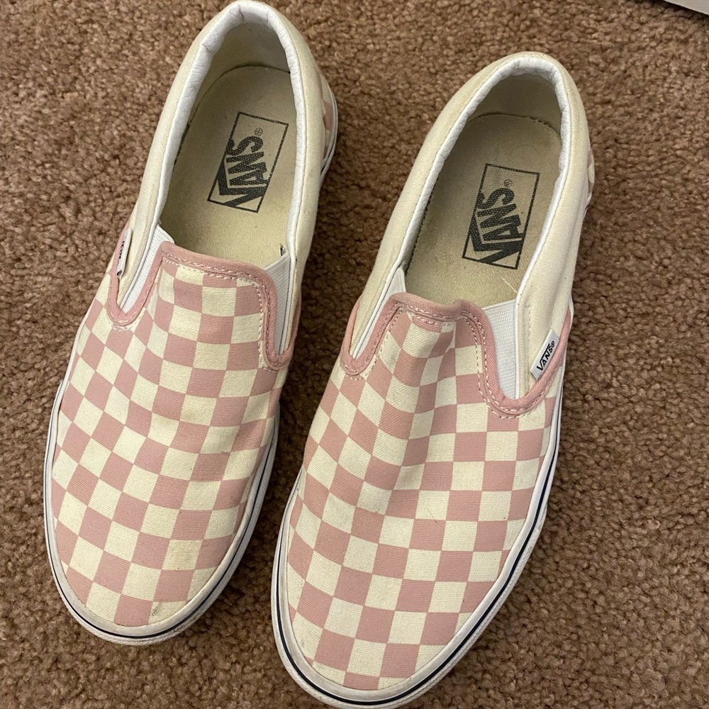 Pink checkered vans